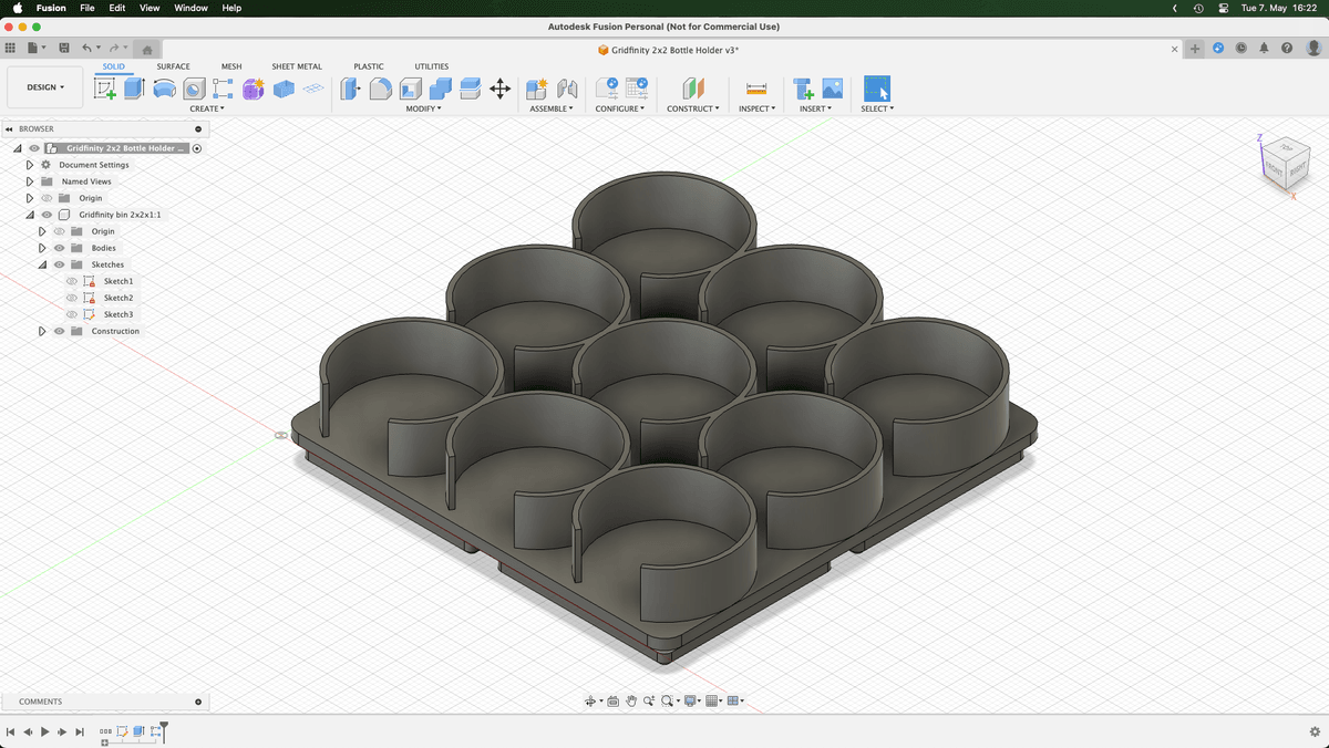 Screenshot of Fusion 360 showing the final result